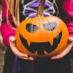 Halloween Girl with Pumpkin