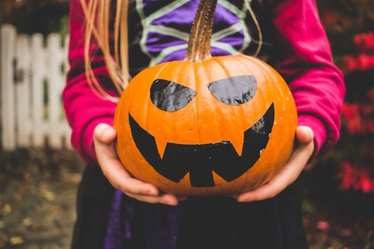 Halloween Girl with Pumpkin