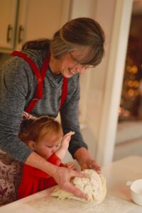 Nana and Kid baking