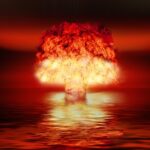 atomic bomb, nuclear weapons, explosion, mushroom, mushroom cloud, nuclear powers, usa, north korea, fear, war, destruction, threat, radioactive, radioactivity, abstract