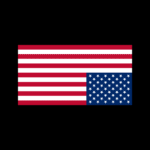 An upside down U.S. flag on a black background